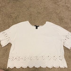 White cropped shirt